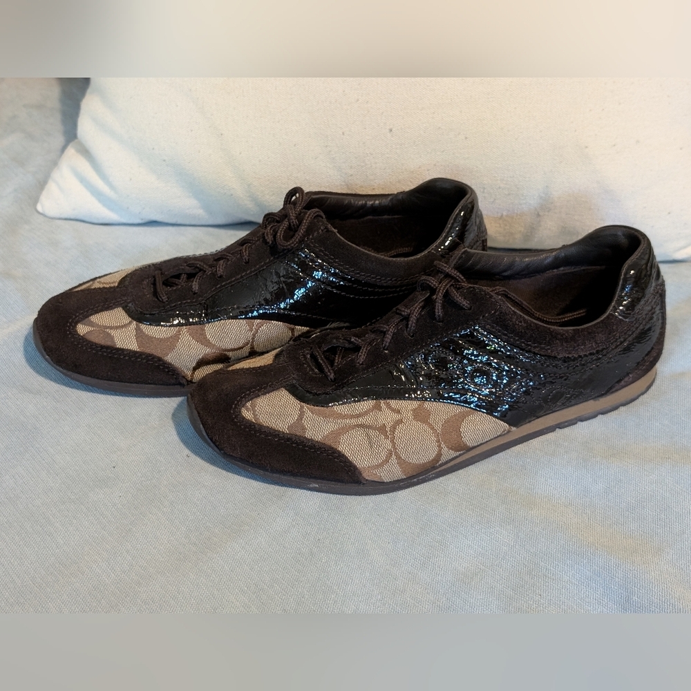 Coach Black and Tan Women's Sneakers
